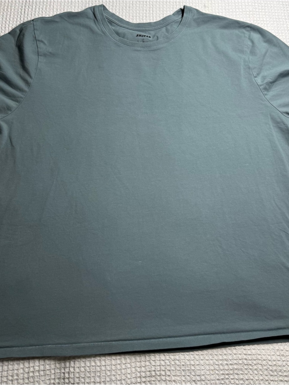SKIMS ladies Short Sleeve Crew Tee in Slate Blue-Green